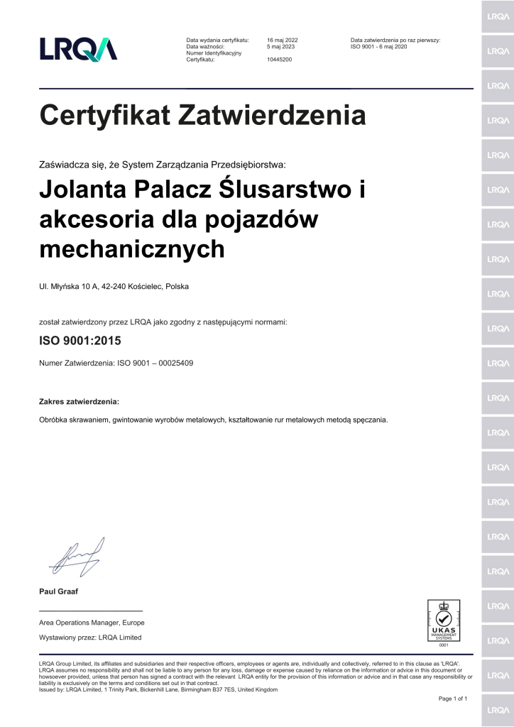 Certyfikat ISO